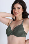 Zivame Dreamcatcher Padded Regular Wired 3/4th Coverage Lace Bra - Four Leaf clover — thumbnail 4